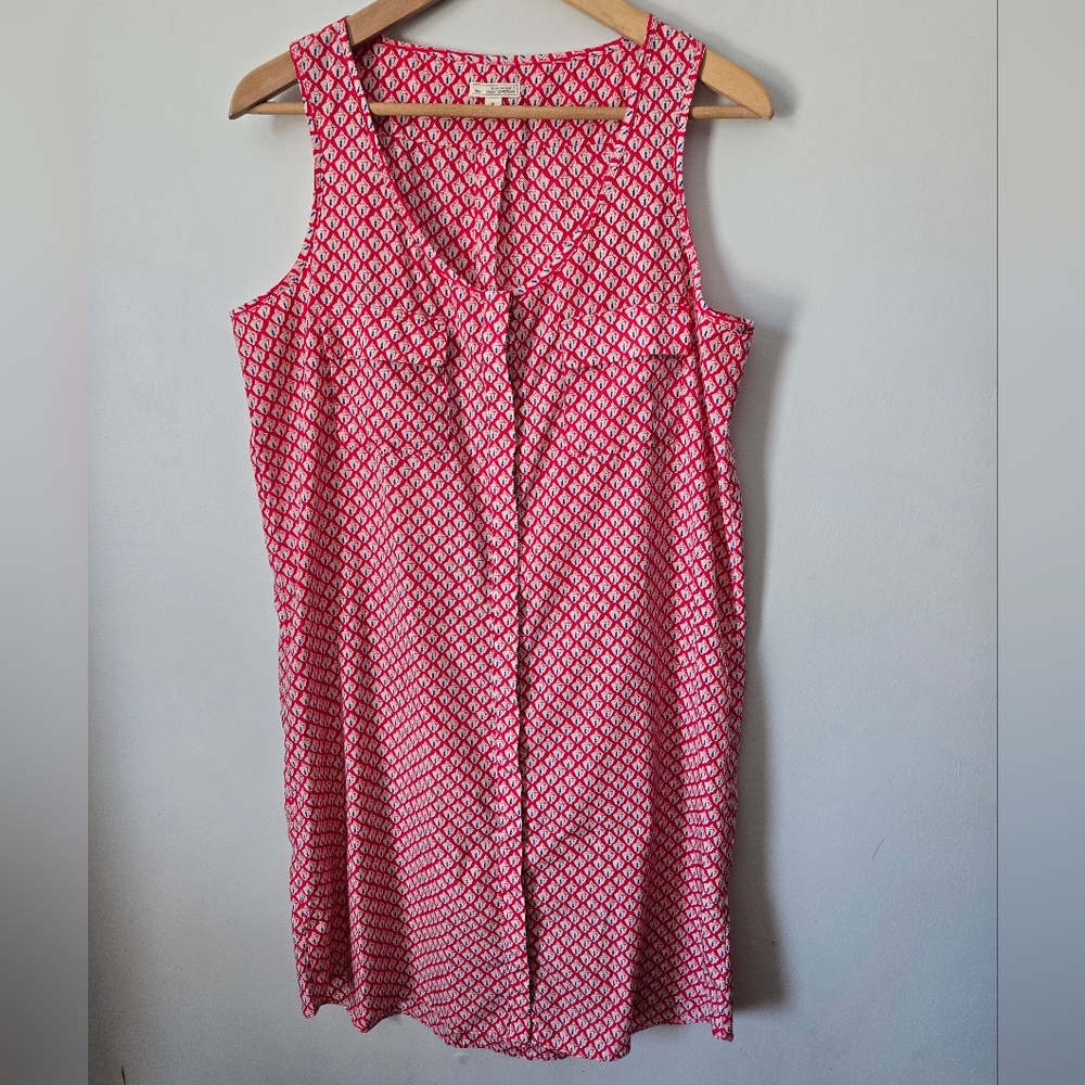 GAP Hot Pink and White Lightweight Sleeveless Summer Dress